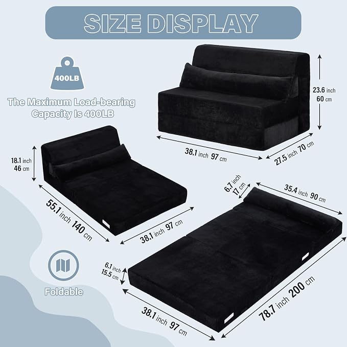Tiita Convertible Folding Sofa Bed Twin Size - Image 2