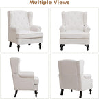 Accent Chair for Living Room, Mid Century Modern Upholstered Armchair, Wingback - Image 9