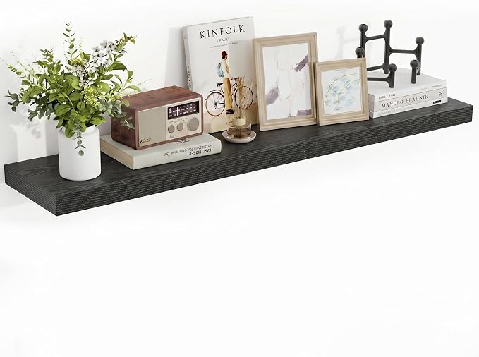 Acovy 40 Inch Floating Shelves, 3D Textured Wood Grain, Wooden Shelves by Acovy