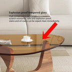 EASYSOUL Modern Glass Coffee Table, 44.88" D x 32.28" W x 15.75" H, Abstract - Image 3