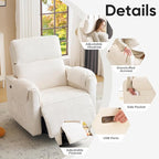 24" Extra Wide Swivel Rocker Recliner Chair - Image 5