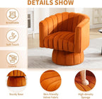 Swivel Accent Barrel Chair, Cute Comfy Small Round 360° Arm Chair, Velvet Sofa - Image 3