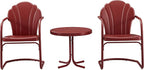 Crosley Furniture Tulip 3-Piece Outdoor Chair and Side Table Set, Retro Metal - Image 2