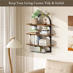 3 Tier Floating Shelf with Storage Baskets, Wall Mounted Bathroom Shelves Over - Image 5