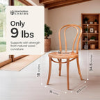 1018 Hairpin Bentwood Dining Chairs Set of 2 | Natural Handcrafted Wood Frame - Image 2