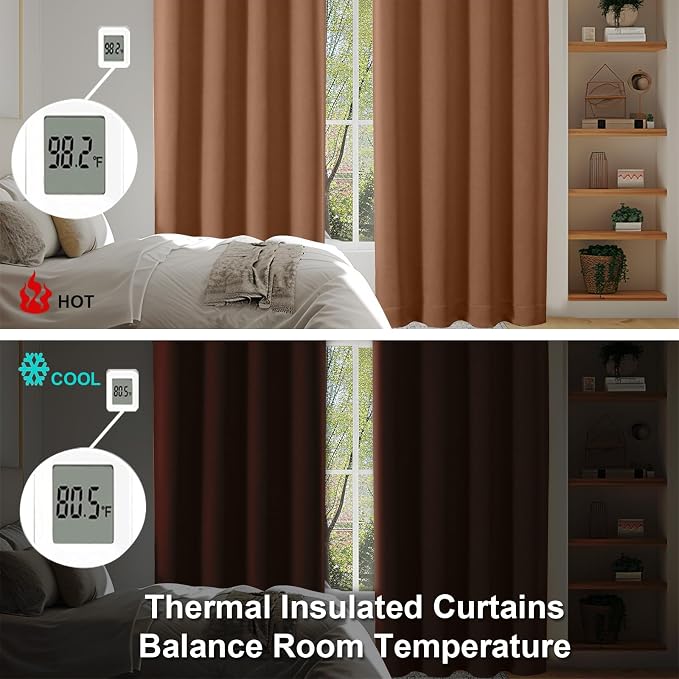 Simplebrand Ava Sun Baked Short 36 Inches Blackout Curtain 2 Panels Set - Image 6