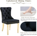 KCC Velvet Dining Chairs Set of 2, Upholstered High-end Tufted Dining Chair - Image 3