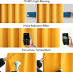 MIULEE Yellow Back Tab Blackout Curtains 52x96 Inch Long 2 Panels Set | Rod - Image 5
