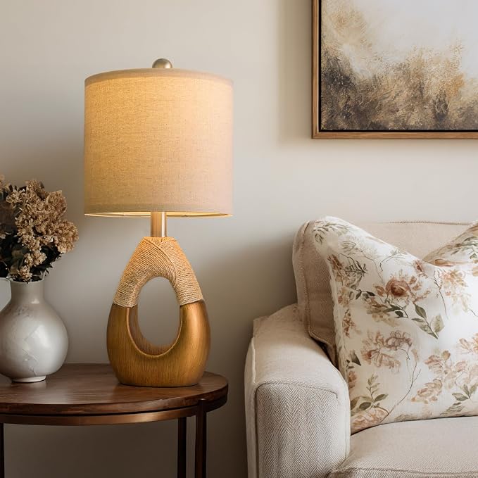OYEARS 19" Table Lamps Set of 2, Boho Lamps - Image 4