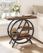 LITTLE TREE Industrial End Table, Narrow Side Table - Image 2