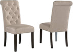 Roundhill Furniture Leviton Solid Wood Tufted Parsons Dining Chairs - Image 4