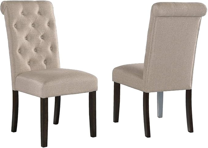 Roundhill Furniture Leviton Solid Wood Tufted Parsons Dining Chairs - Image 4