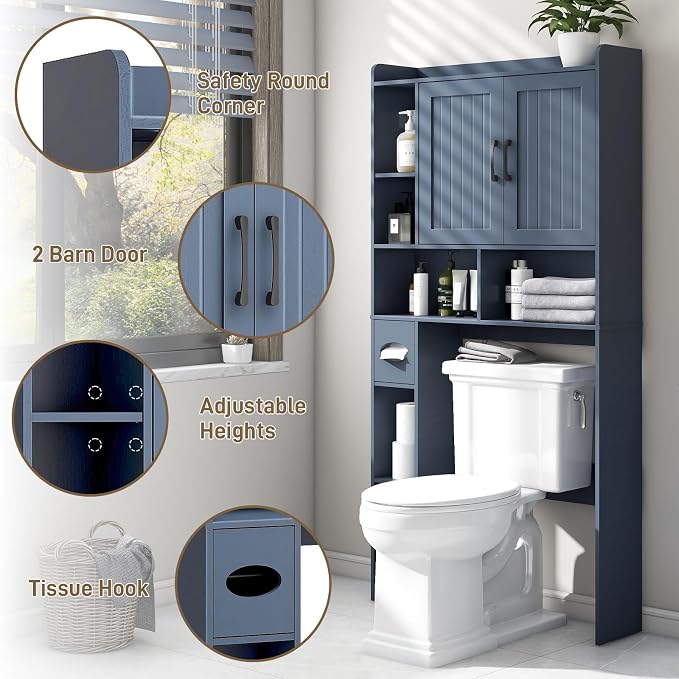 Vabches Over The Toilet Storage Cabinet, Farmhouse Storage Cabinet Over Toilet - Image 3