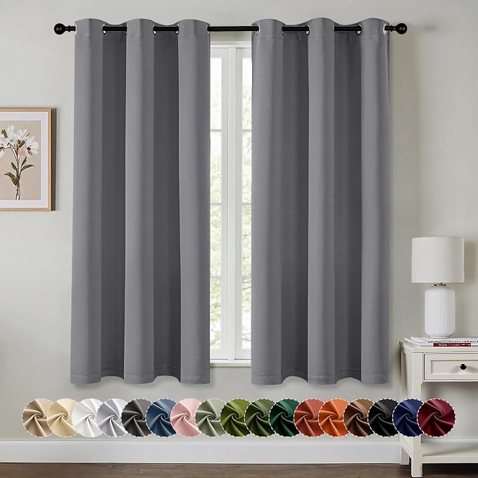 MIULEE Blackout Curtains for Bedroom 2 Panels 40 x 54 Inch Long Light Gray | by MIULEE