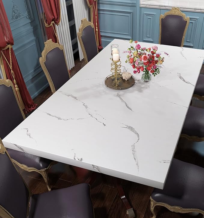 FunStick 24"x394" Thick White Marble Contact Paper Peel and Stick Countertop - Image 7