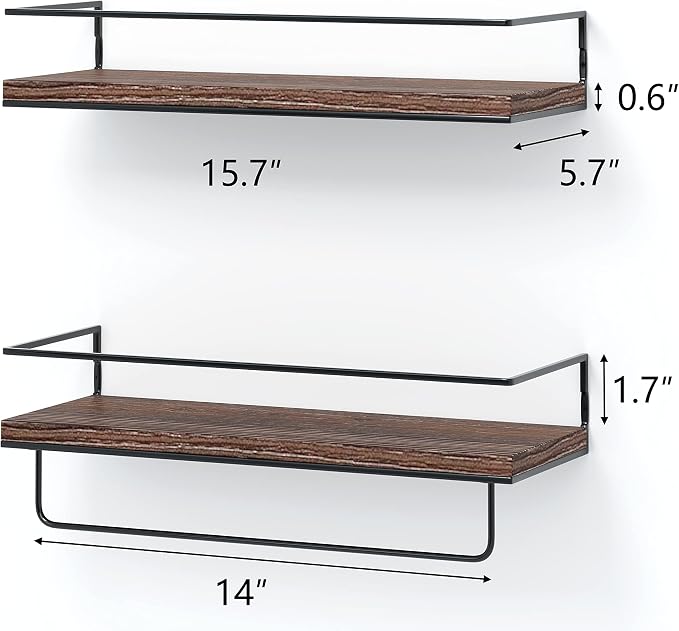 Shario Rustic Wood Floating Shelves - Image 3