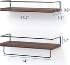 Shario Rustic Wood Floating Shelves - Image 3