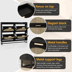 Maupvit Large Rattan Shoe Storage Cabinet - Image 4