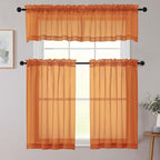 Cafe Curtains 36 Inch Length Tier 2 Pieces, Modern Soft Airy Sheer Kitchen - Image 8