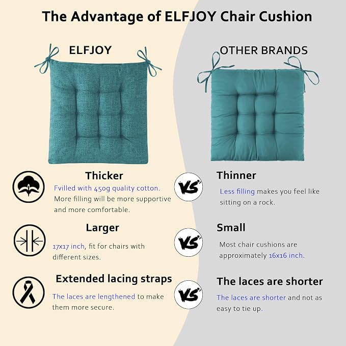 ELFJOY Rocking Chair Cushion Large Rocking Chair Pads - Image 3