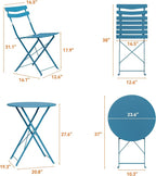 GarveeLife 3 Piece Patio Bistro Set, Folding Patio Bistro Table and Chairs Set - Image 8