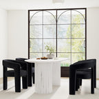 RIVOVA Modern Barrel Dining Chairs Set of 4, Velvet Upholstered Accent Side - Image 3