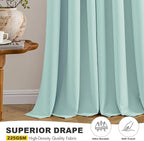 MIULEE Blackout Curtains for Bedroom 2 Panels 40 x 45 Inch Long Aqua | Thermal - Image 5