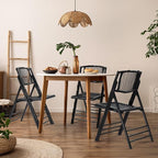 VINGLI Bamboo Folding Chair, Foldable Dining Wood Chairs Comfortable Seat - Image 2