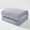 Exclusivo Mezcla Soft Waffle Fleece Bed Blanket Queen Size, Heather Navy | by ExclusivoMezcla