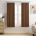 Cappuccino Brown Curtains 40x63 Inches Long 2 Panels Set, Pinch Pleated Thermal by KEQIAOSUOCAI