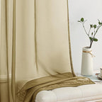 MIULEE Dark Gold Sheer Curtains - Image 4