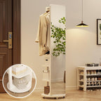WoodsWhisper Full Length Mirror Coat Rack Solid Wood Floor Mirror 66"x12" Full - Image 7