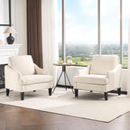 VINGLI Linen Fabric Accent Chairs Set of 2, Comfy Sofa Chair Living Room by VINGLI