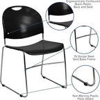 Flash Furniture HERCULES Series 880 lb. Capacity Black Ultra-Compact Stack Chair - Image 6