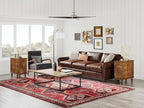 Solid Wood Sunburst End Table, No Assembly Required 2 Drawers Sofa Side Table - Image 5