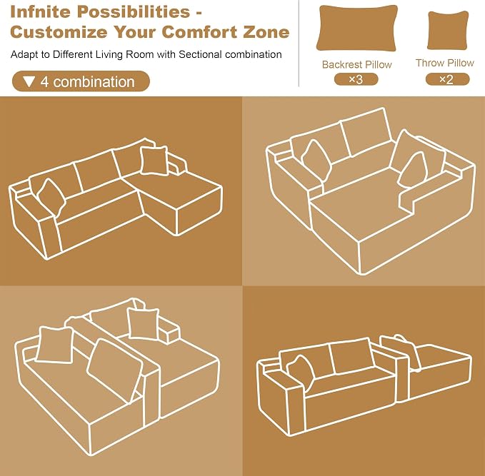 AUGOP 108" Sectional Couches for Living Room Modern Modular Sofa - Image 8