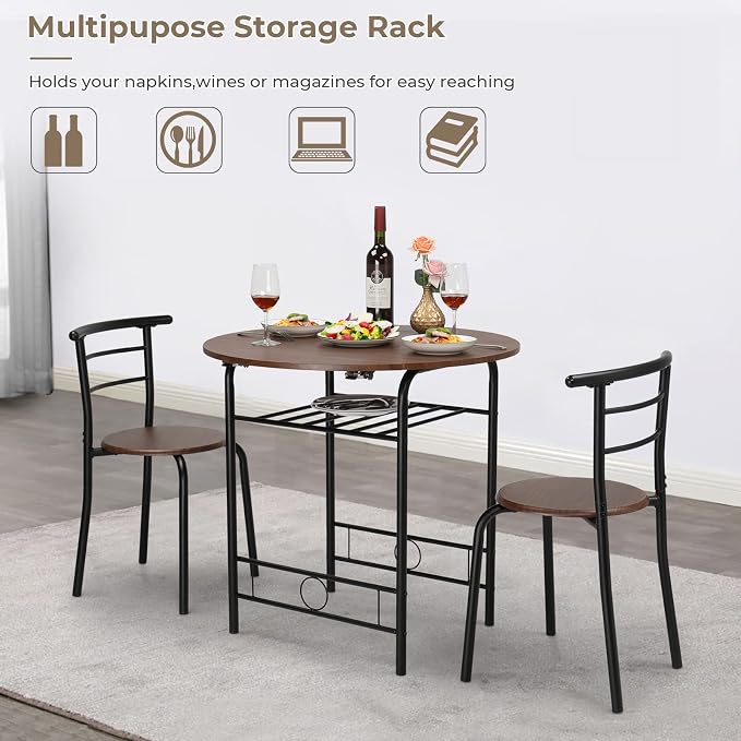 VINGLI 31.5" Drop Leaf Dining Table Set - Image 2