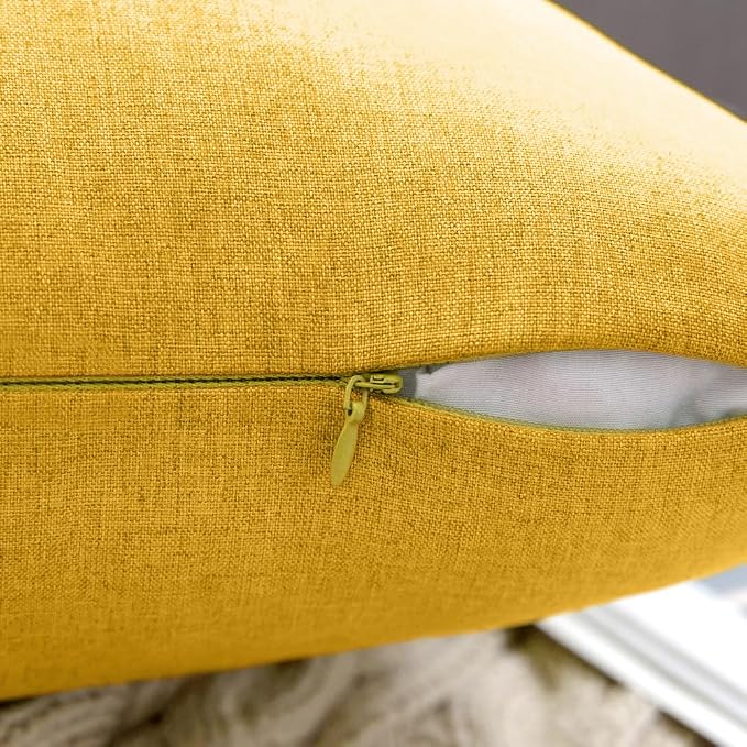 MIULEE Pack of 2 Decorative Outdoor Solid Waterproof Throw Pillow Covers Faux - Image 3