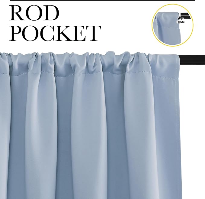 NICETOWN RV Bunk Curtains, Vintage Blue, 2 Panels, W42 x L30 -Inch, Kitchen - Image 2