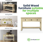 Furniture Dash Solid Wood Hall Table Console 47.9" W, 12.6" D, 28.8" H - Image 4