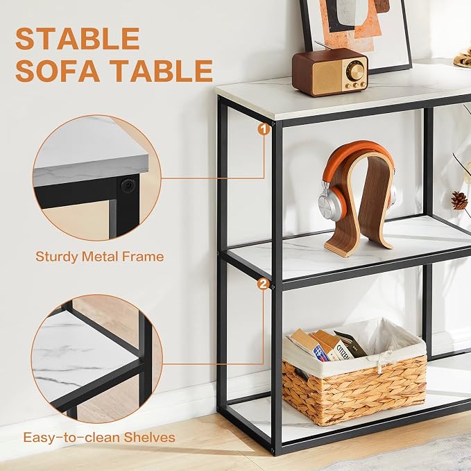 WOHOMO Console Table, 12 Inch Narrow Entryway Table - Image 6