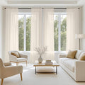 MIULEE Light Beige Sheer Curtains 96 Inches Long 4 Panels 42 x 96 Inches | by MIULEE