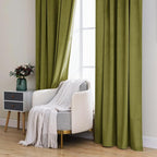 MIULEE Velvet Curtains 52x84 inches 2 Panels Moss Green Blackout Curtains | - Image 7