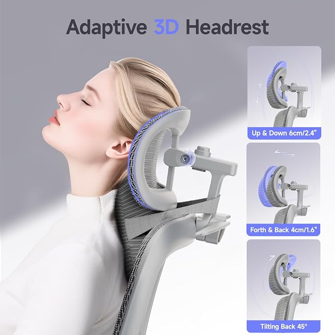 Ergonomic Office Chair with 3D Headrest, Computer Chair with Adjustable - Image 5