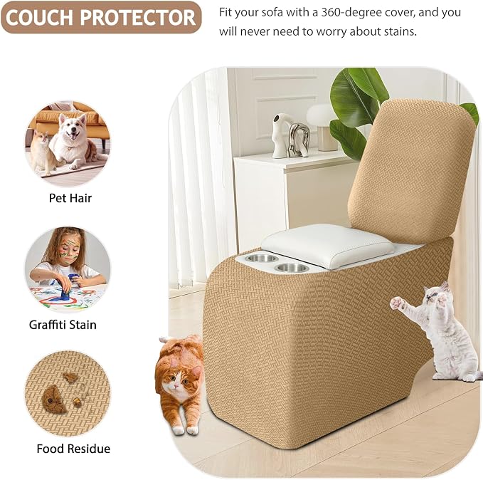 ALIECOM Recliner Sectional Couch Covers L Shape Stretch Corner Reclining - Image 5