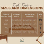 Bme Dinkee Twin Bed Frames without Headboard, Acacia Wood 15 Inch Platform Bed - Image 11