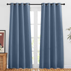NICETOWN Stone Blue Blackout Doorway Curtains 80 inches Long, Grommet Light by NICETOWN