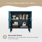 ARTPOWER Accent Cabinet with 2 Doors, Vintage Carved Wood Storage Cabinet - Image 6