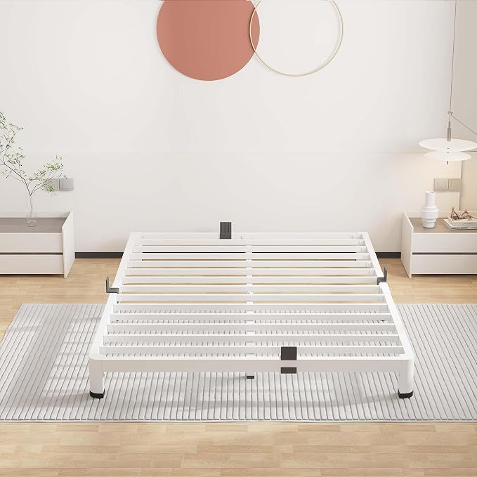 ROIL 4 Inch White Full Bed Frame - Image 6