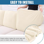 Smiry Waterproof Couch Cushion Covers, Stretch Jacquard Thick Sofa Cushion - Image 4